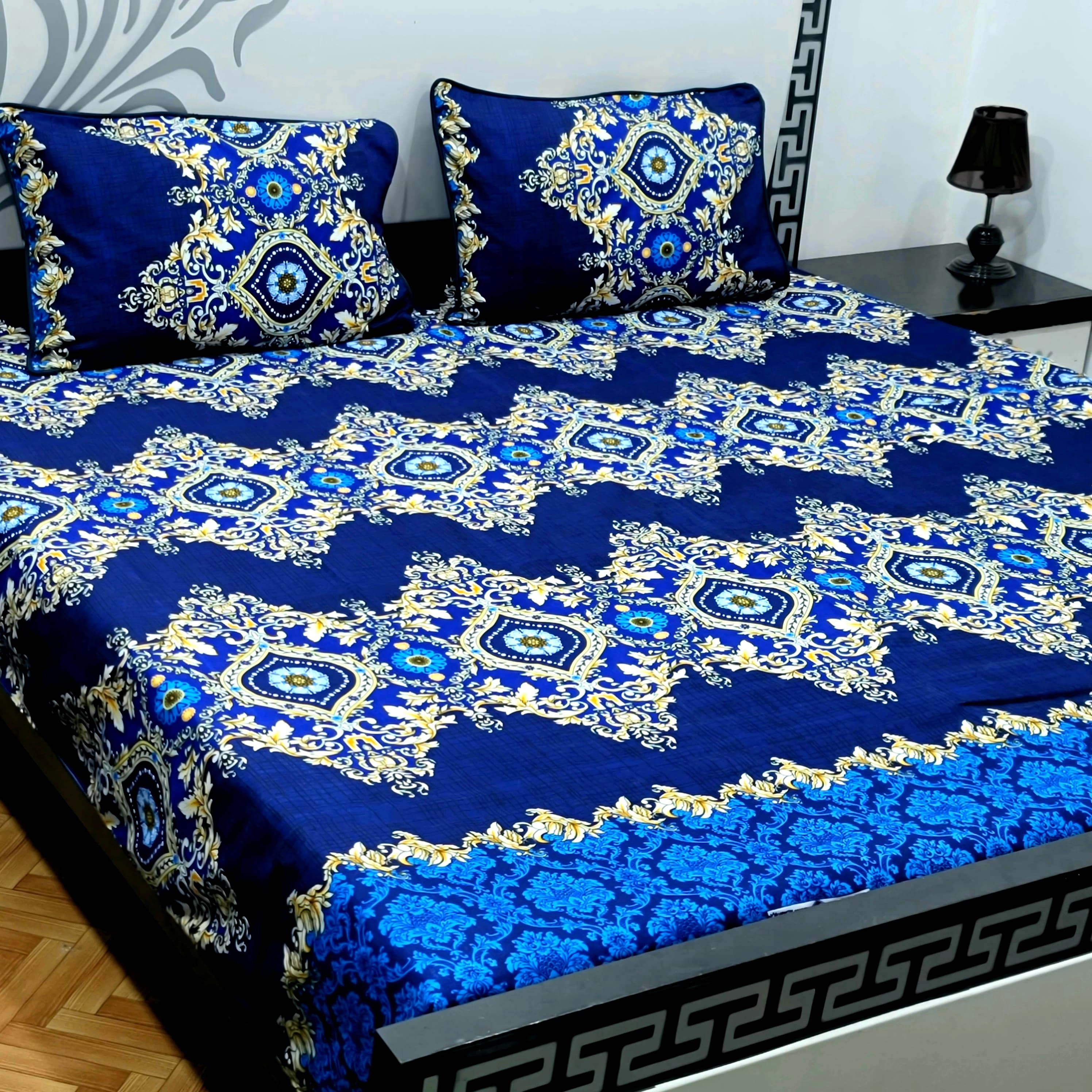 Sherwaan | 3D Crystal cotton single Bed Bedsheets