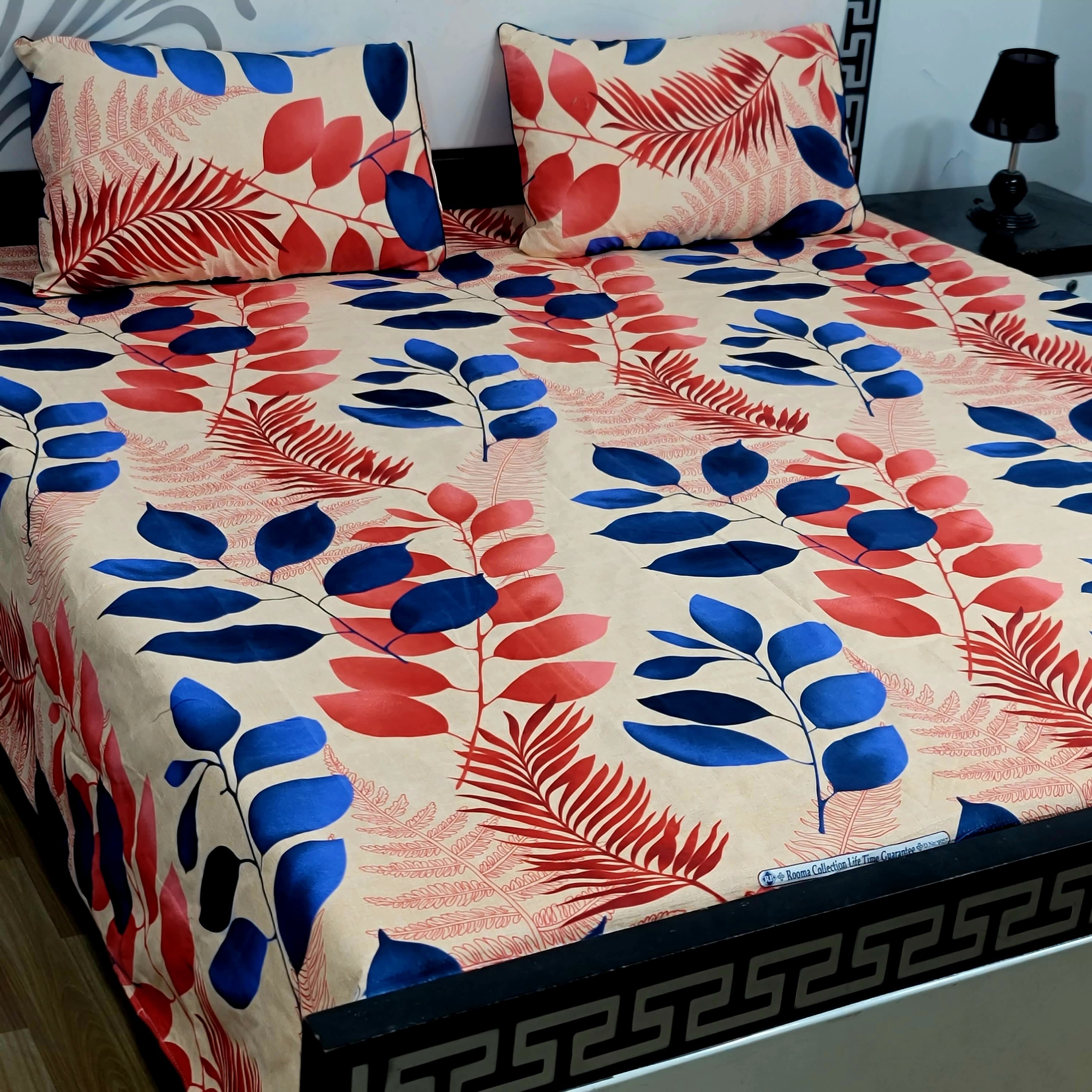 Sherwaan | 3D Crystal cotton single Bed Bedsheets