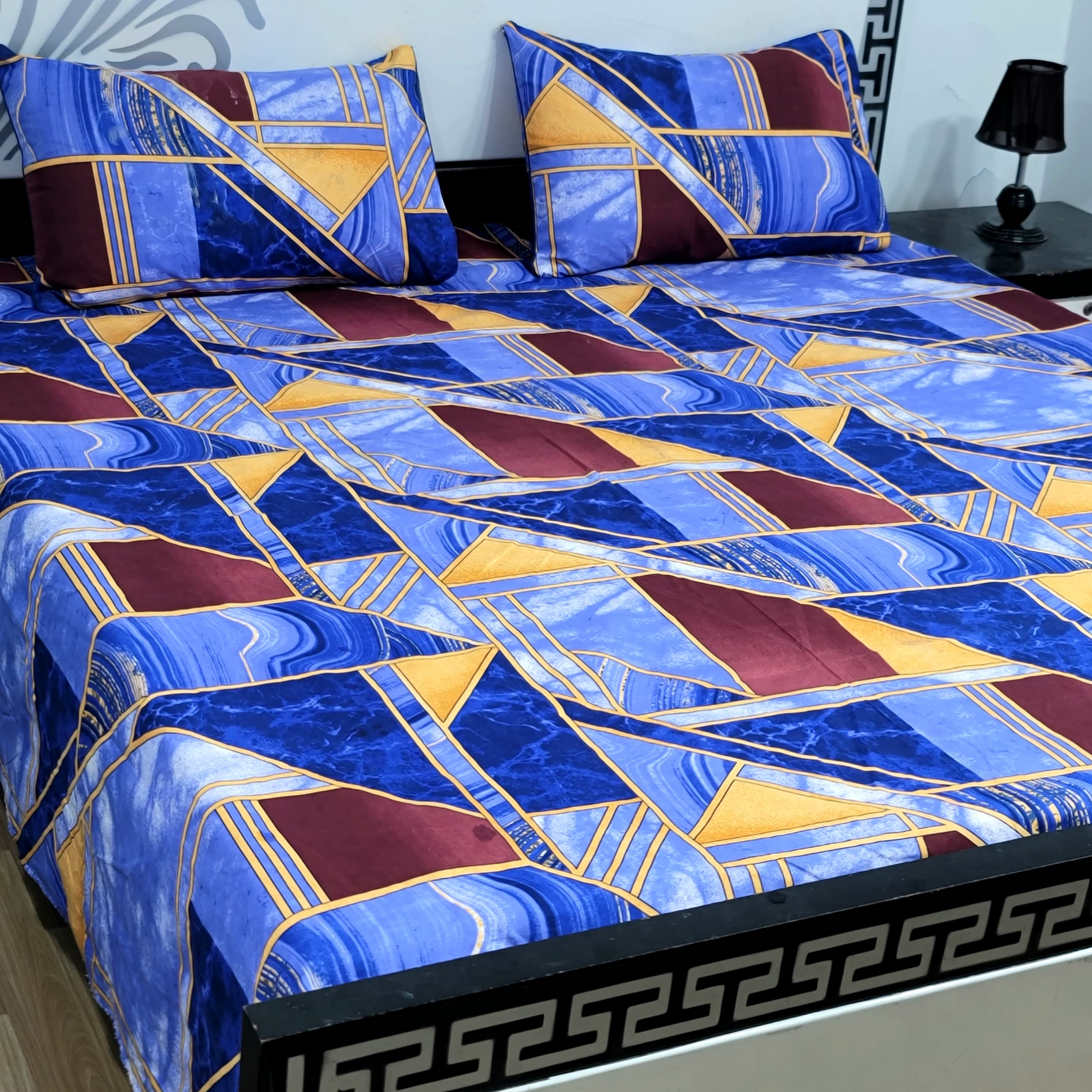 Sherwaan | 3D Crystal cotton single Bed Bedsheets