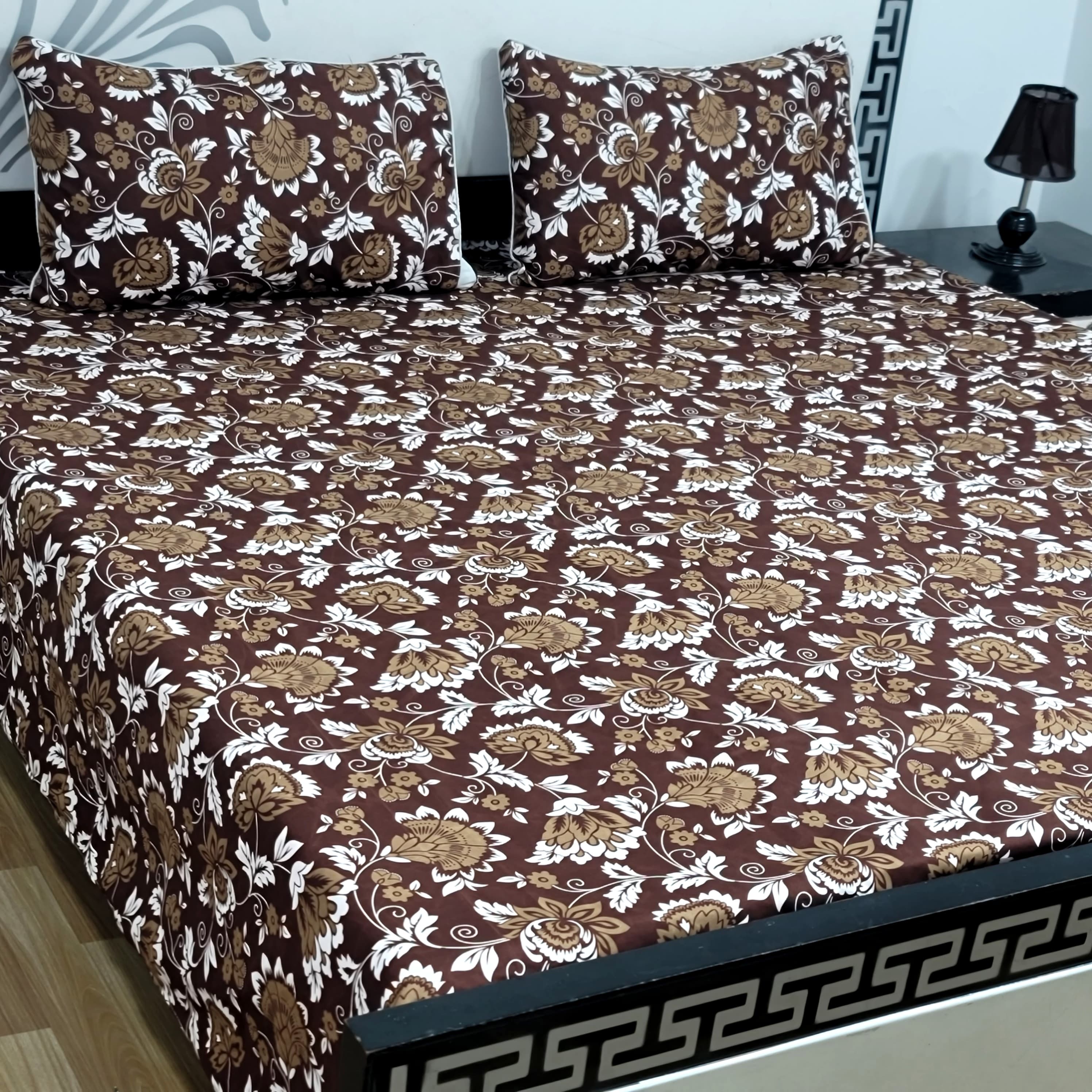 Sherwaan | 3D Crystal cotton single Bed Bedsheets