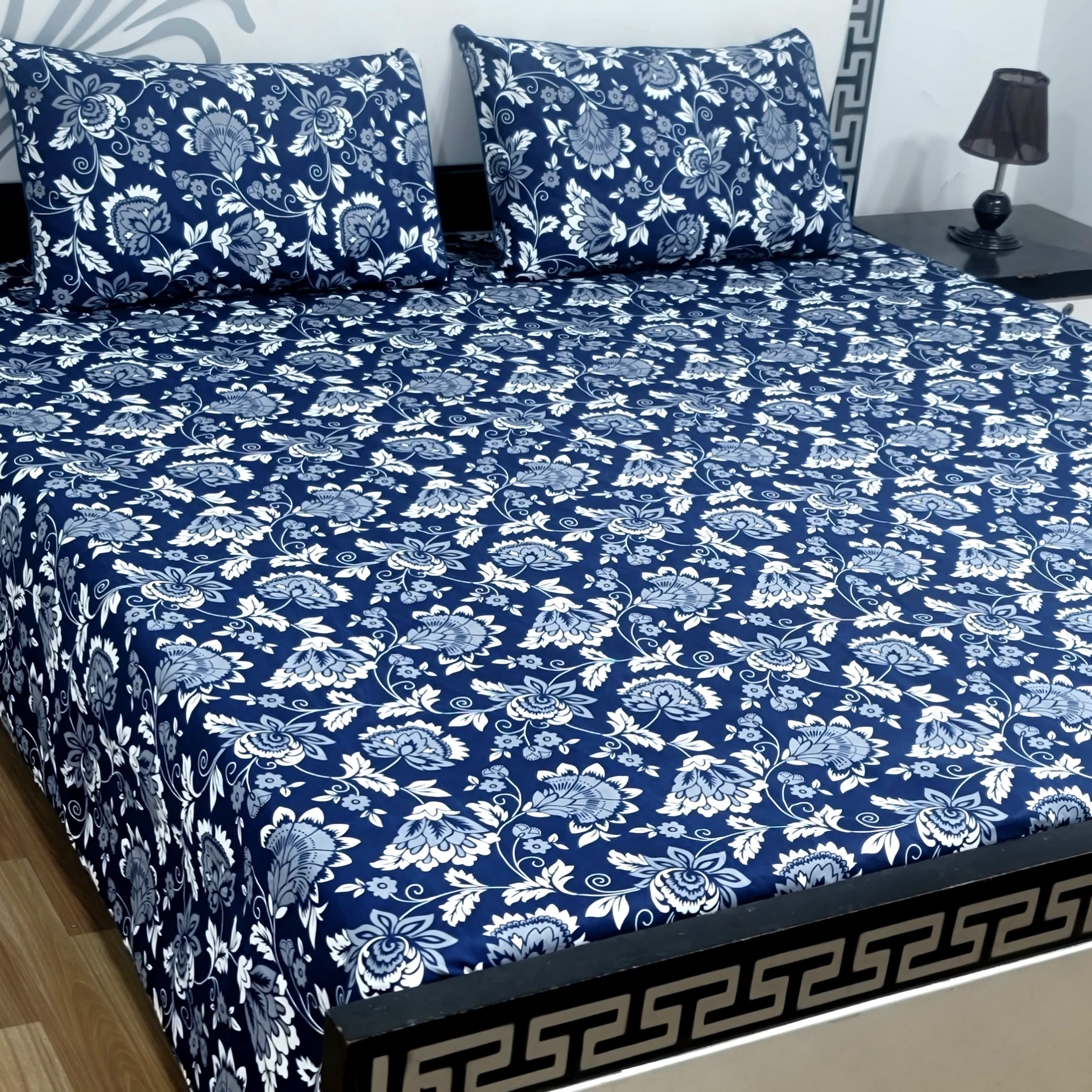 Sherwaan | 3D Crystal cotton single Bed Bedsheets
